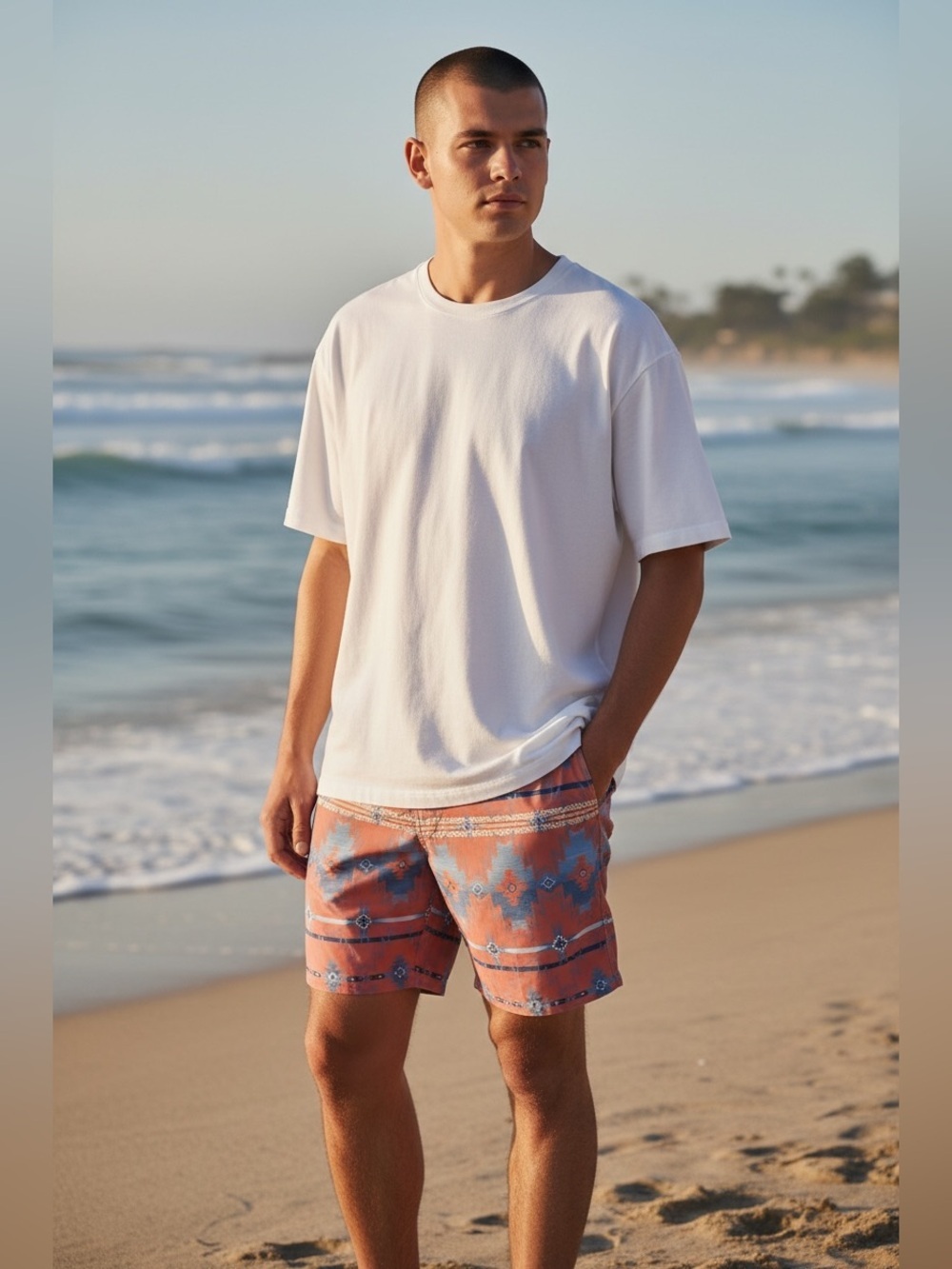 Faherty classic board shorts rose pink southwest pattern 32